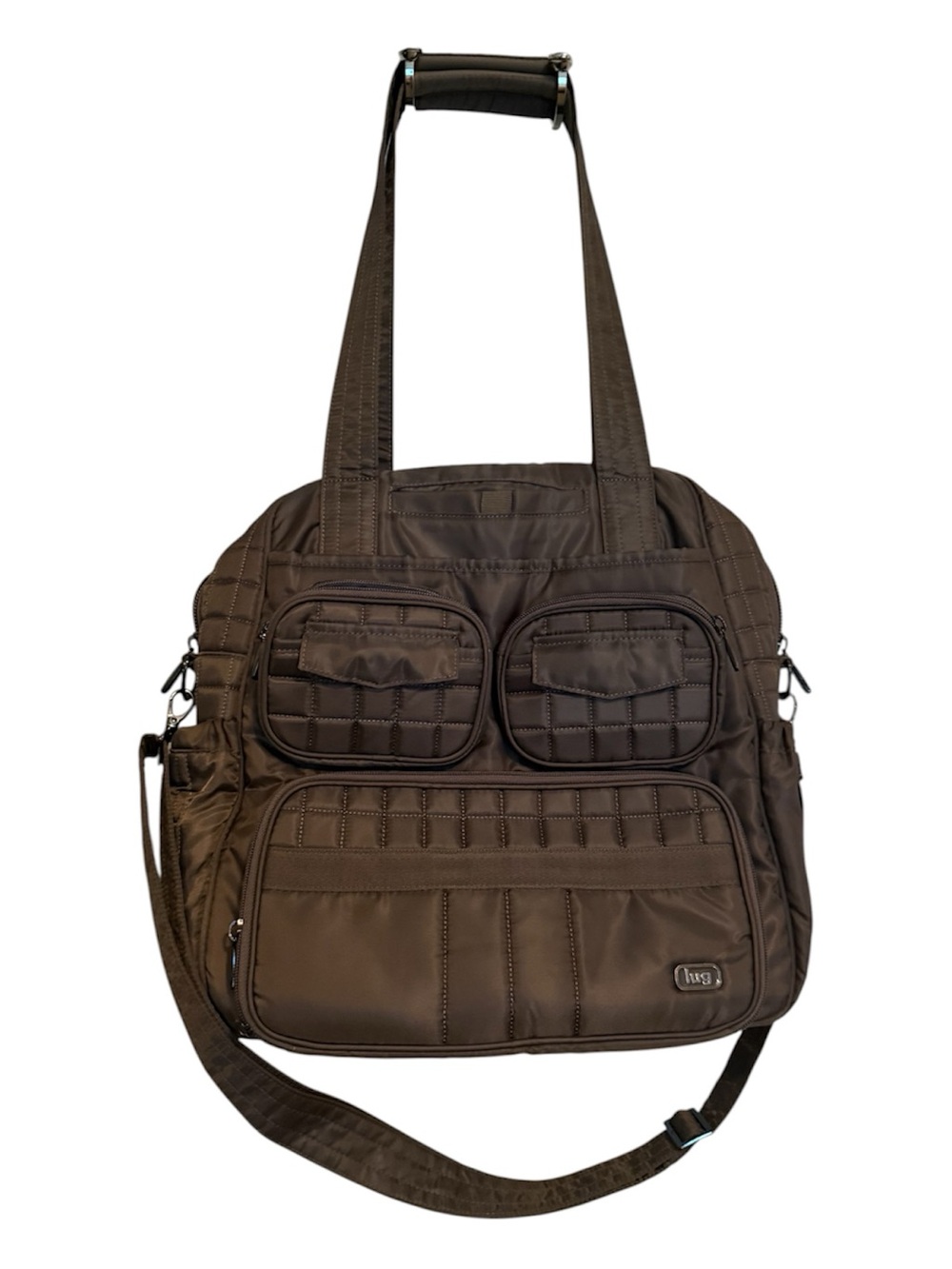 NWOT Lug Classic Taupe Quilted Puddle Jumper Travel Bag Brushed Walnut Unisex
